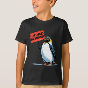 T-shirt Droit de douane drôle de manchot Je mange des droi