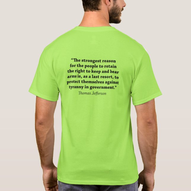 T-shirt Droit De Porter Des Armes - Citation De Thomas Jef (Dos)