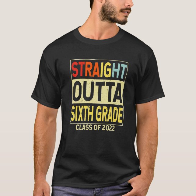 T-shirt Droit devant la sixième année Funny Graduation Cad (Devant)