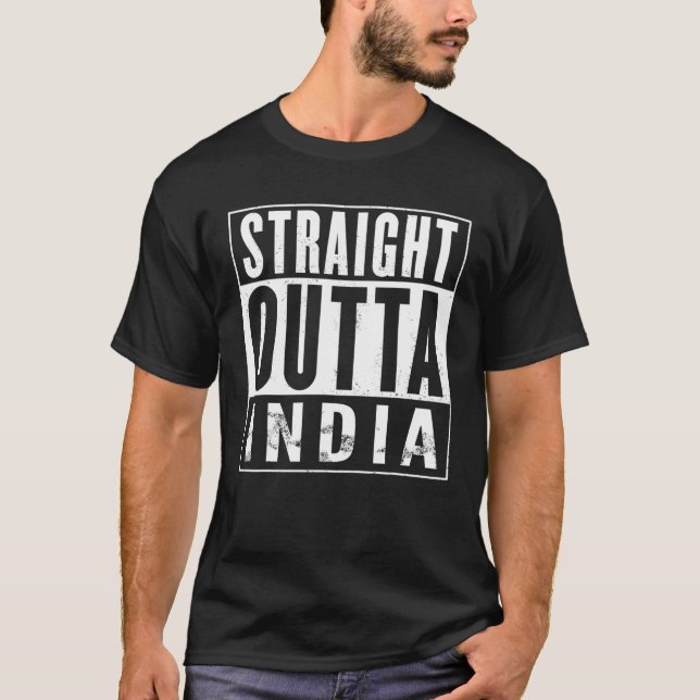T-shirt Droit devant l'Inde drôle (Devant)