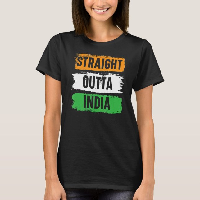 T-shirt Droit devant l'Inde Joyeuse fête de la République  (Devant)