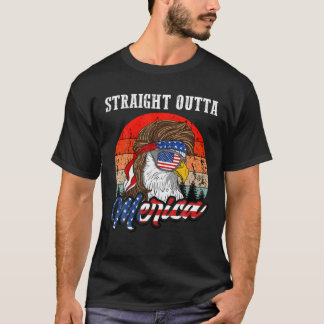 T-shirt Droit devant Merica Mullet Eagle Funny Patriot 4