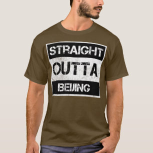 T-shirt Droit Devant Pékin Chine Vintage Distorti Si