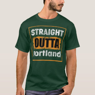 T-shirt Droit devant Portland Maine USA Retro désorganisé