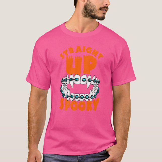 T-shirt Droit Épouvantable et Dents Effrayantes   (Devant)