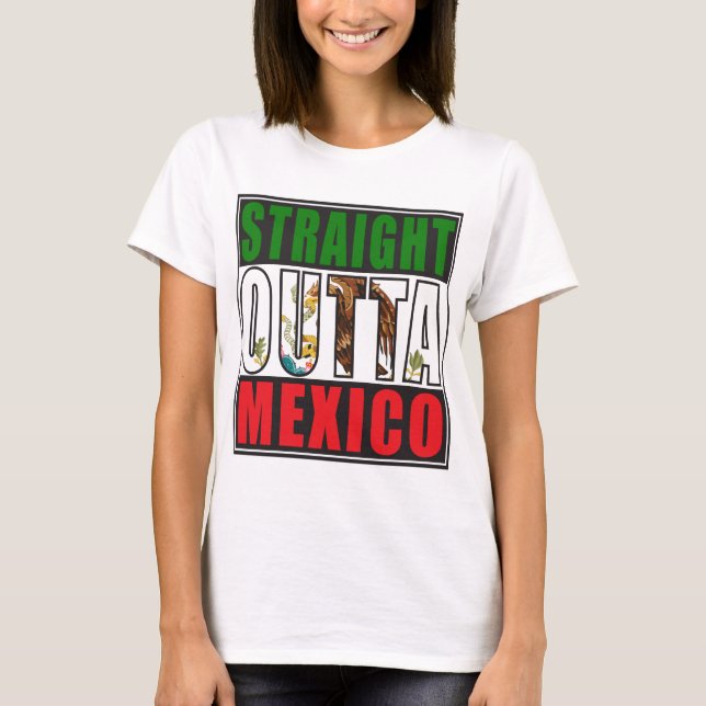T-shirt Droit sortie du drapeau du Mexique (Devant)