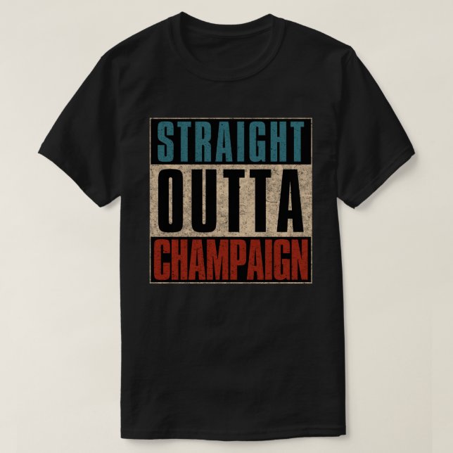 T-shirt Droite devant Champaign Illinois IL (Design devant)