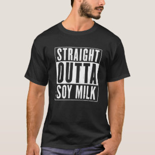 T-shirt Droite En Dehors Du Lait De Soja Vintage Distressé