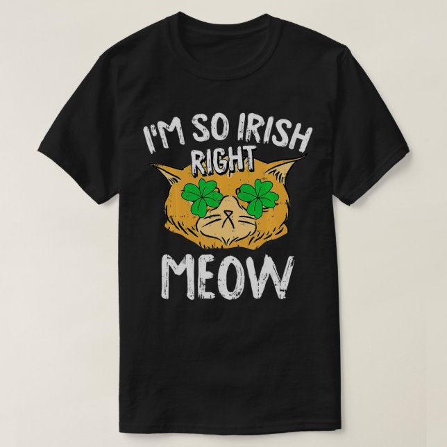 T-shirt Droite Meow Jour de la Saint Patrick drôle Chat Sh (Design devant)
