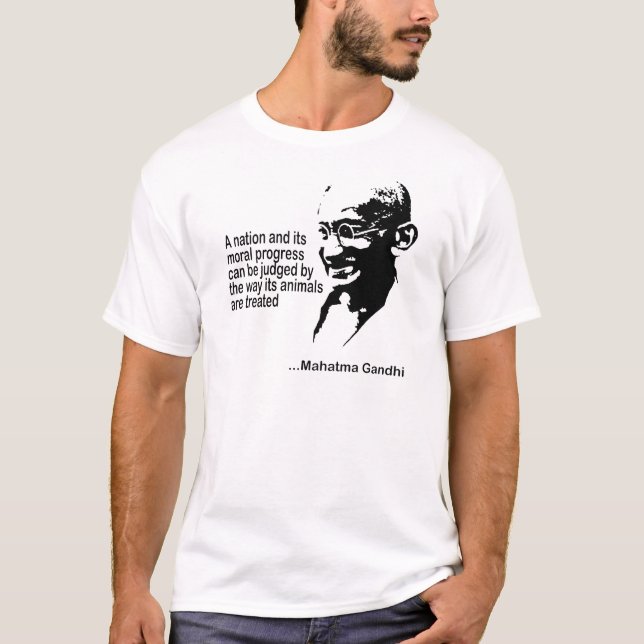 T-shirt Droits des animaux de Mahatma Gandhi (Devant)