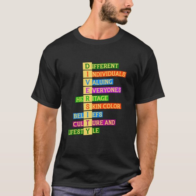 T-shirt Droits Diversité gentillesse Paix Égalité Inclusio (Devant)
