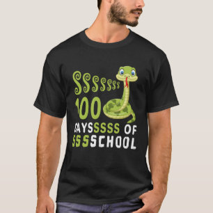 T-shirt Drôle 100 Jours de l'école Mignonne serpent enseig
