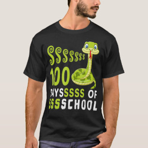 T-shirt Drôle 100 Jours de l'école Mignonne serpent enseig