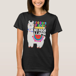 T-shirt Drôle 100 Jours D'École Pas De Prob-llama Llama En