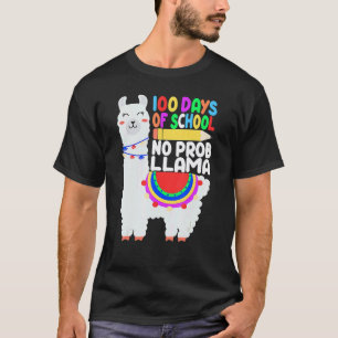T-shirt Drôle 100 Jours D'école Pas De Problama Lama Enfan