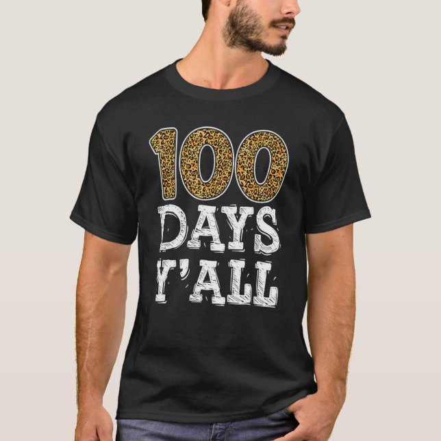 T-shirt Drôle 100 Jours D'école, Professeur Léopard Garçon (Devant)