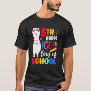 T-shirt Drôle 100ème jour d'école sans problème lama heure