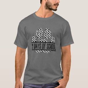 T-shirt Drôle 101 Jours De L'École Dalmatienne Chien Tea É