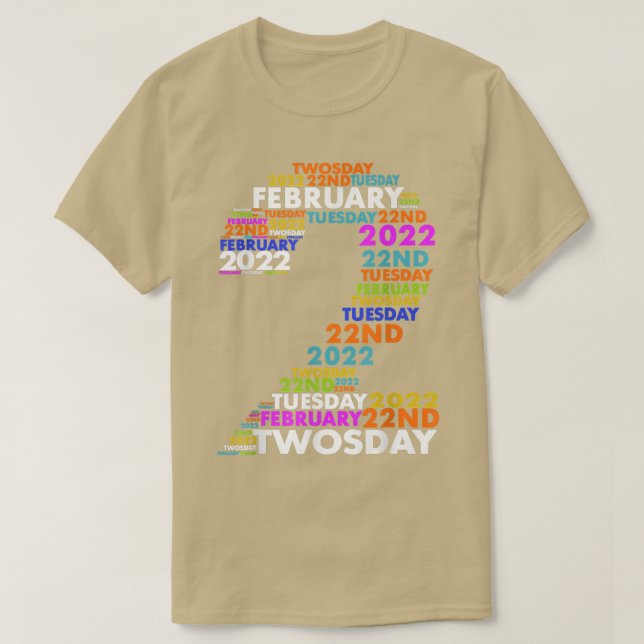 T-shirt Drôle 2 février 2022 2222 Joyeux Jumeau 2022  (Design devant)