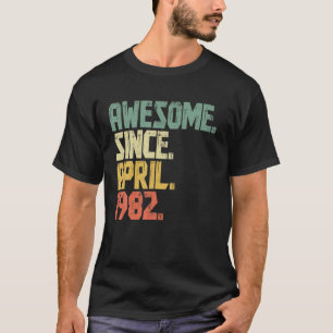 T-shirt Drôle 40 Ans Hommes Femmes Awesome Depuis Le 1er A