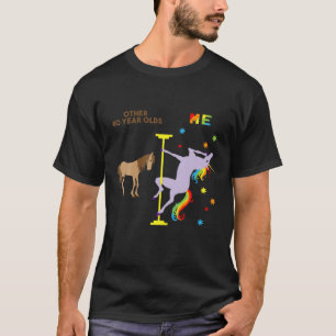 T-shirt Drôle 40E Anniversaire Cadeau Rainbow Unicorn 40 A