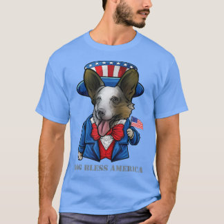 T-shirt Drôle 4 juillet Cardigan Welsh Corgi Dog, USA Am