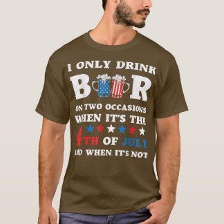 T-shirt Drôle 4 juillet Citation Cool de la fête de la biè