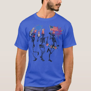 T-shirt Drôle 4 juillet Danse de la Mort Macabre Squelette