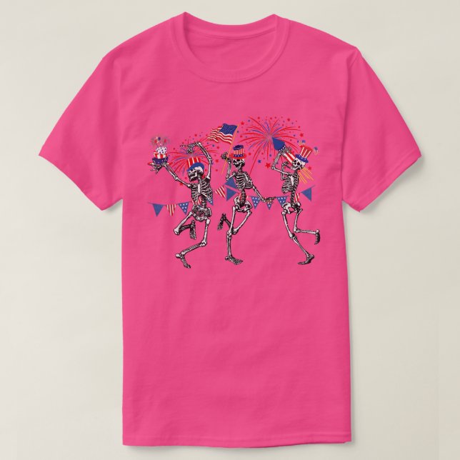 T-shirt Drôle 4 juillet Danser Skeleton Memorial Day Pa (Design devant)