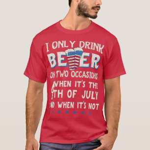 T-shirt Drôle 4 juillet fête de la bière avec drapeau amér