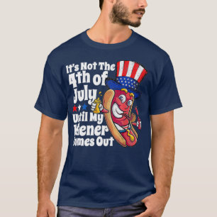 T-shirt Drôle 4 juillet Hot Dog Wiener sort Adulte