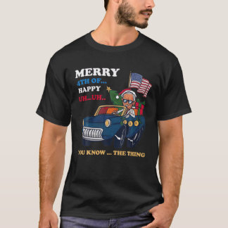 T-shirt Drôle 4 juillet Joe Biden Confus Joyeux Joyeux U