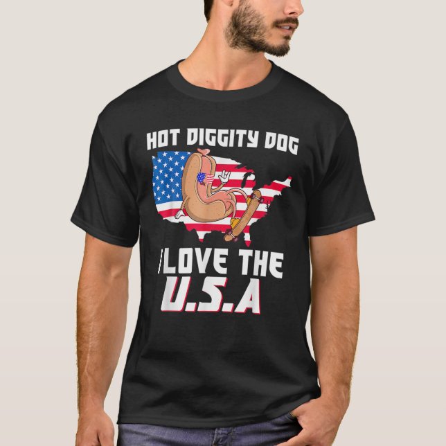 T-shirt Drôle 4 juillet Memorial Day Standard pour Hot Do (Devant)