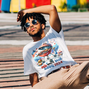 T-shirt Drôle 4 juillet soirée barbecue