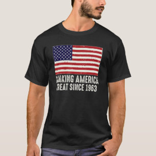 T-shirt Drôle 60e anniversaire de l'Amérique Drapeau améri
