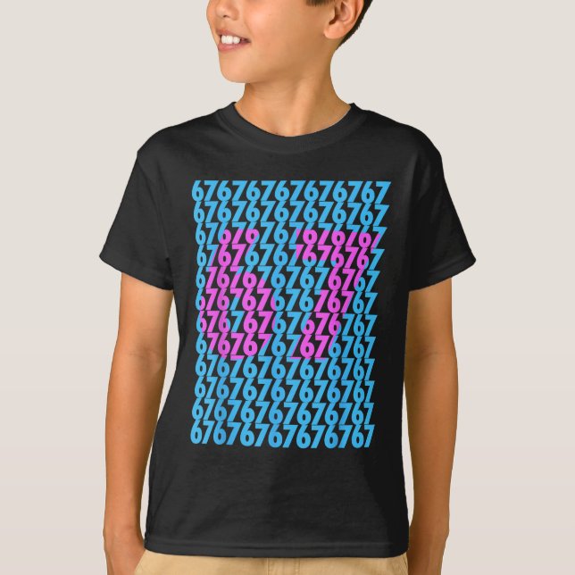 T-shirt Drôle 67 Caché 6 7 Mème Collège 6 7 Drôle 6 (Devant)