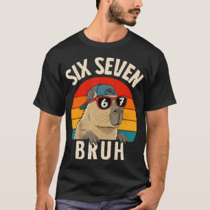 T-shirt Drôle 67 Capybara Six Sept Bruh Pour