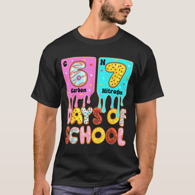 T-shirt Drôle 67 Jours D'école Mème Tableau Périodique Dri (Devant)
