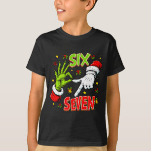 T-shirt Drôle 67 Main de Père Noël Noël Six Sept Mème Ados