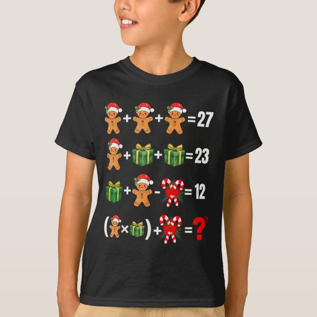 T-shirt Drôle 67 Mème Bonbon Joyeux Santa Prof de Maths Ch (Devant)