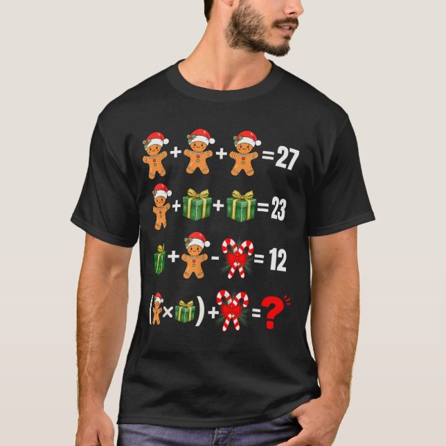 T-shirt Drôle 67 Mème Bonbon Joyeux Santa Prof de Maths Ch (Devant)
