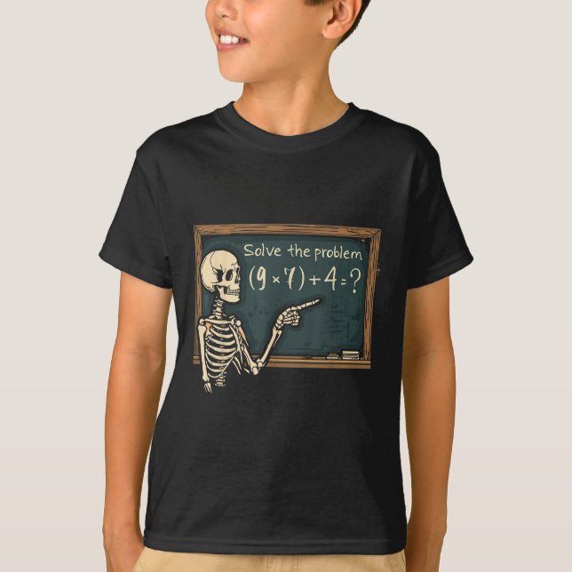 T-shirt Drôle 67 Meme Brainrot Blague Halloween Squelette  (Devant)