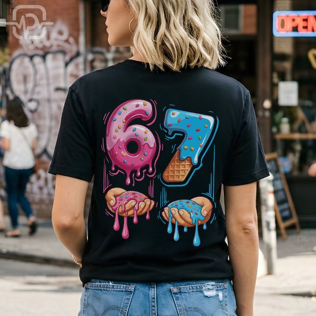T-shirt Drôle 67 Mème Donut Glace Argot Gen Alpha (Funny 67 Meme Donut Ice Cream Gen Alpha Slang T-Shirt)