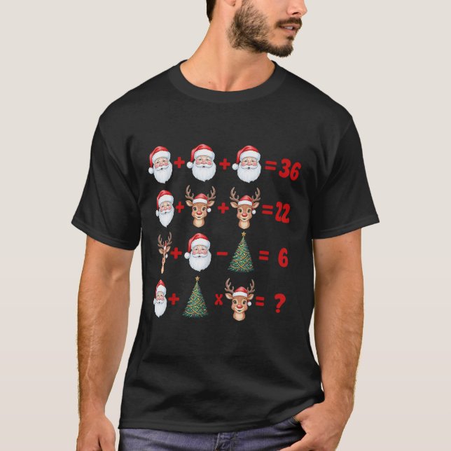T-shirt Drôle 67 Meme Noël Prof de Maths Santa Six Sept (Devant)