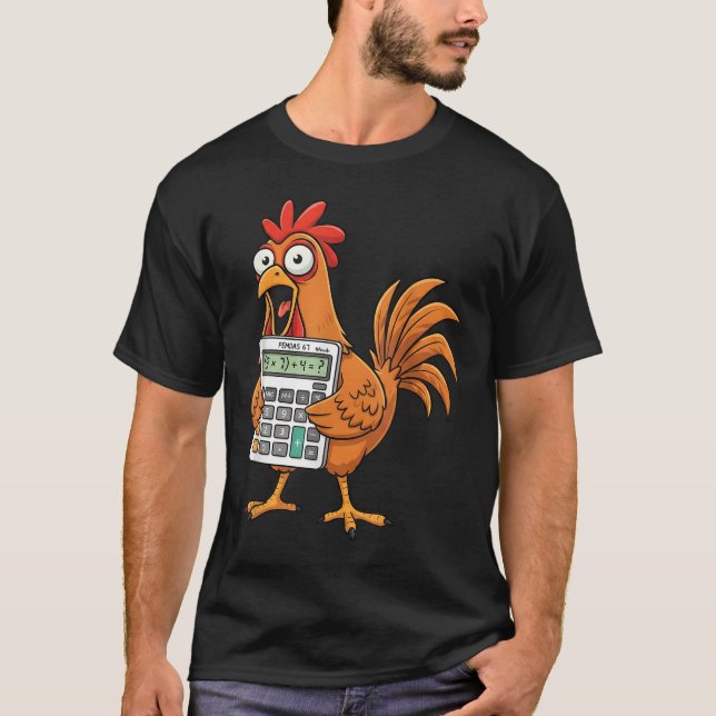 T-shirt Drôle 67 Meme Pemdas Prof de Math Six Sept Poulet (Devant)