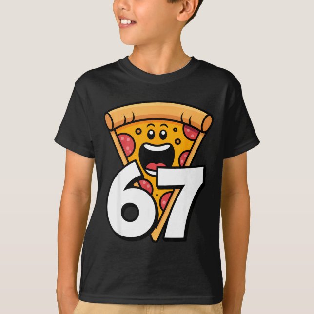 T-shirt Drôle 67 Mème Six Sept Humour Nourriture Zza  (Devant)