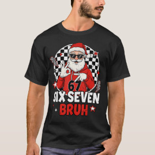 T-shirt Drôle 67 Meme Six Sept Noël Bruh Santa Enfants