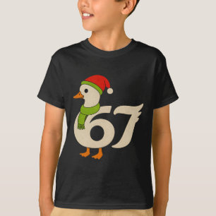 T-shirt Drôle 67 Oie Noël 6 7 Meme Canard Chapeau de Père