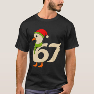 T-shirt Drôle 67 Oie Noël 6 7 Mème Canard Chapeau de Père