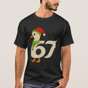 T-shirt Drôle 67 Oie Noël 6 7 Meme Canard Chapeau De Père 